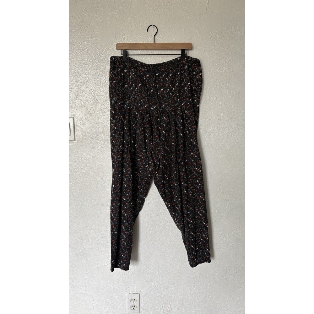 Women’s Black And Orange Geometric Print Harem Pants Size Small